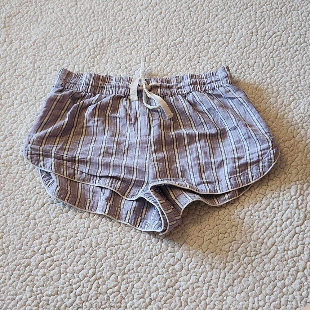 Topshop striped loungewear relaxed fit sleep shorts Resortwear Beach Linen Blend